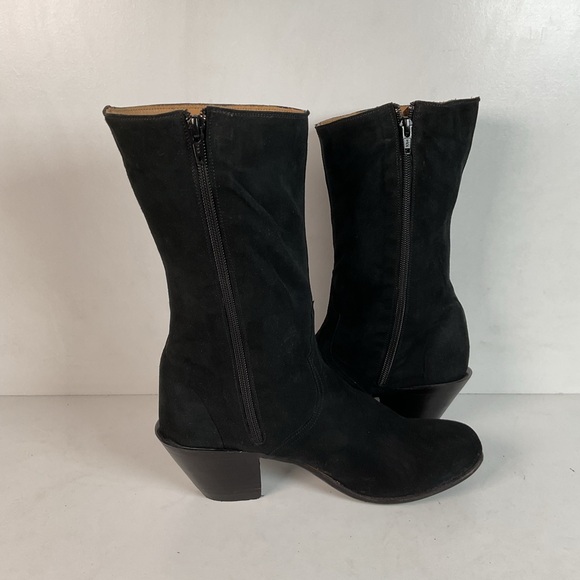 Lucchese Prototype Sock Booties 8 B Nubuck Suede Classics Handmade - Picture 15 of 16